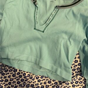 Urban Outfitters Mint Ribbed Crop Top